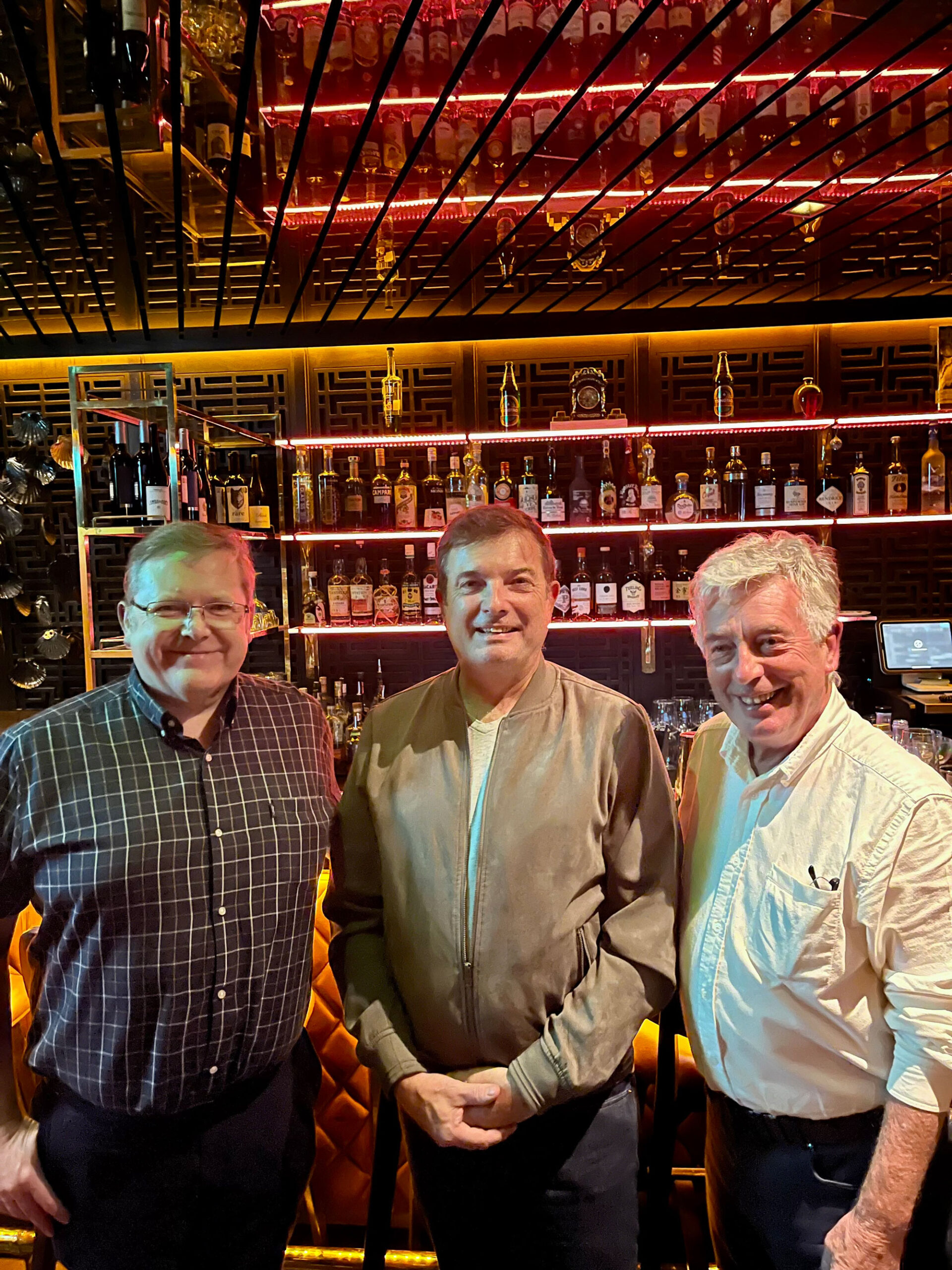 Rea Sound’s Roger McMullan (left) and Sean Gallagher (right) flank Linea Research’s Martin Hildred